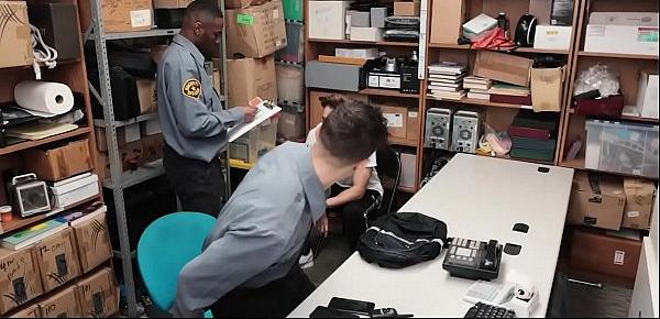  YoungPerps - Cute Boy Caught Stealing Cell Phones Gets Fucked By Two Guards